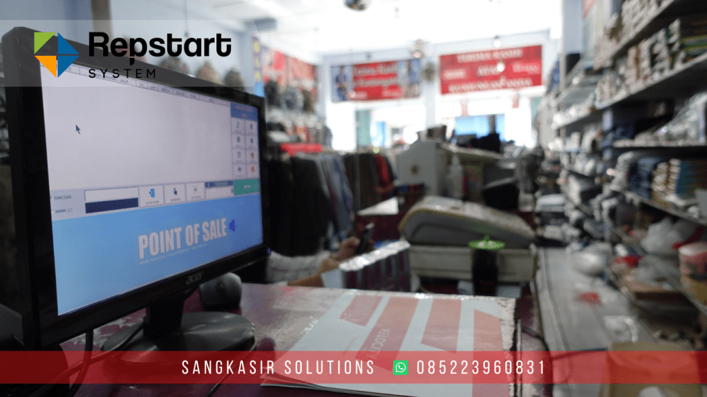 Komputer Kasir di Toko Rejeki Busana Wates. Sangkasir Solutions melayani pemasangan komputer Kasir di Yogyakarta, Tasikmalaya, Ciamis, Garut, Bandung, Bogor, Purwakarta, Cirebon.
