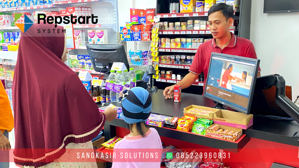 Penggunaan Software Kasir Aplikasi Kasir Minimarket - Sett Dual Display