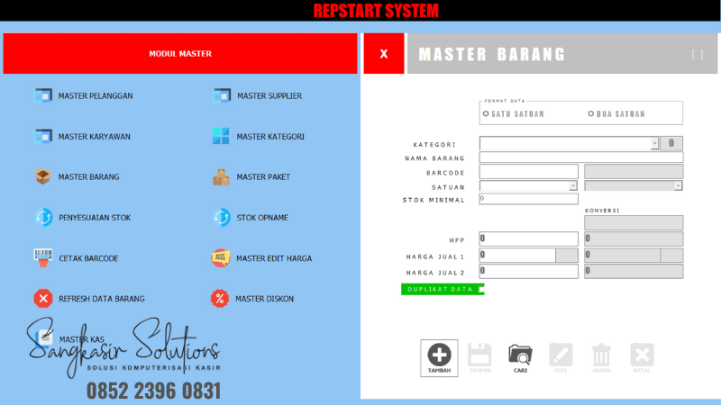 Software Kasir Aplikasi Kasir Minimarket - Pendataan Barang