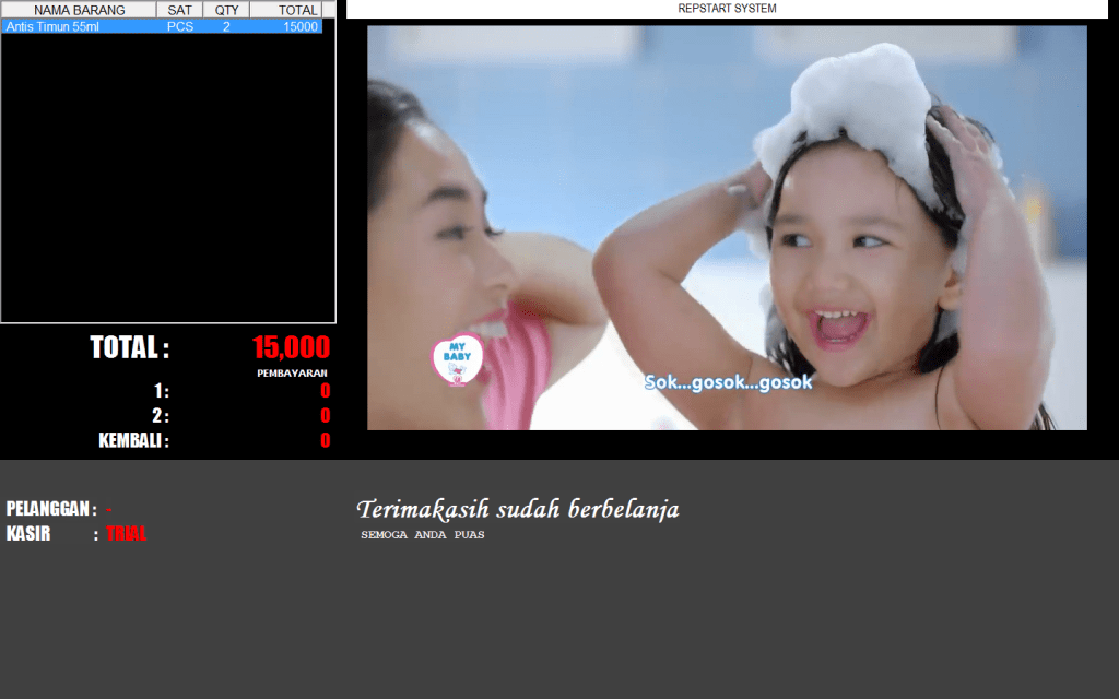 Jual Paket Komputer Kasir Dual Display untuk Minimarket dan Aplikasi Kasir Repstart System Retail yang support dual display