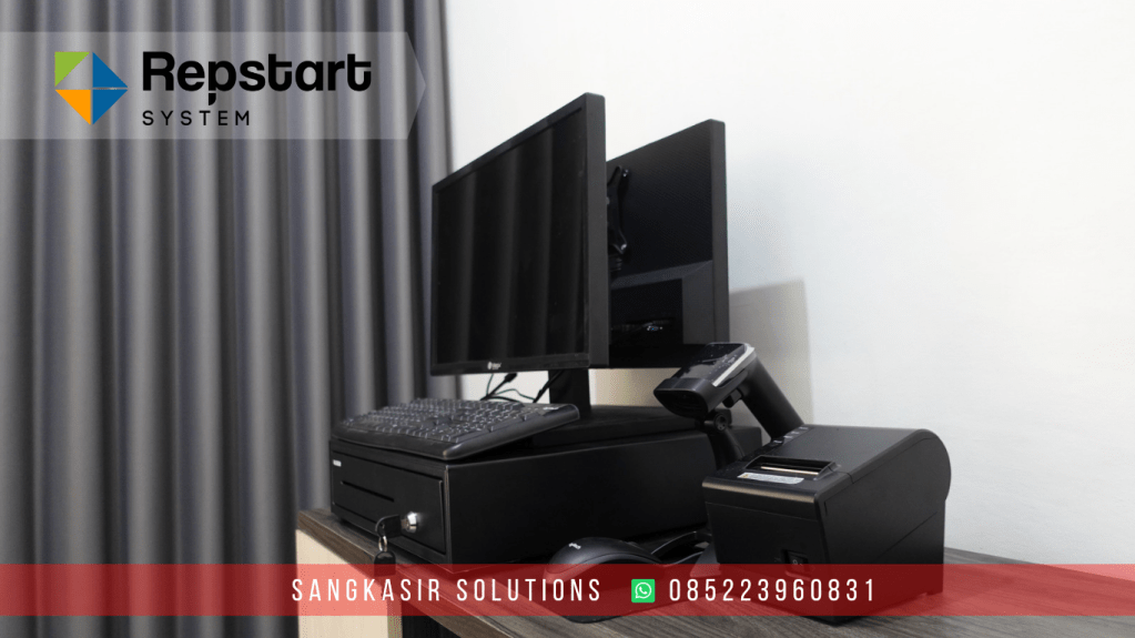 Jual Paket Komputer Kasir Dual Display untuk Minimarket dan Aplikasi Kasir Repstart System Retail yang support dual display