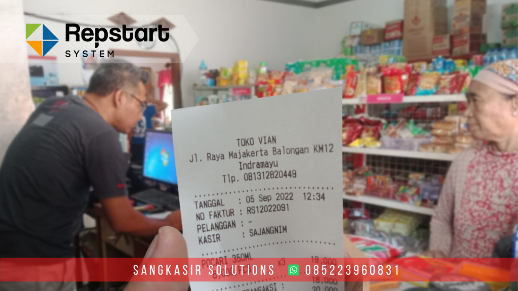 Sangkasir Solutions Cirebon Jual Paket Komputer Kasir Toko Kelontong dan Aplikasi Kasir Toko Kelontong di Toko Vian Jl. Raya Majakerta Balongan, Indramayu