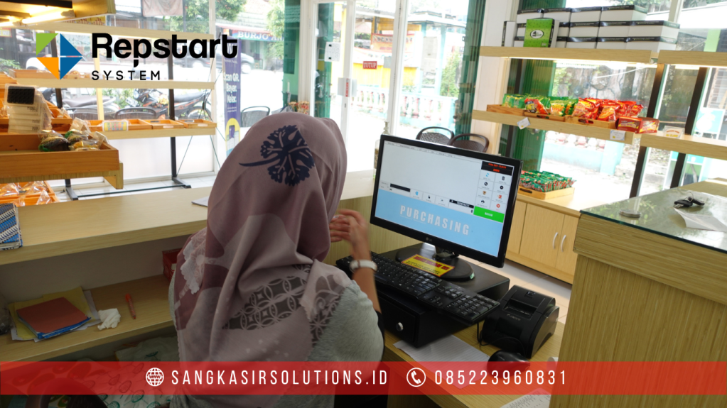 Sangkasir Solutions solusinya mesin kasir / komputer kasir dengan aplikasi program kasir Repstart System yang murah, mudah digunakan dan free instalasi training di Jogja, Bantul, Sleman, Kulonprogo, Gunungkidul, Magelang, Tasikmalaya, Cirebon, Bogor, Nganjuk