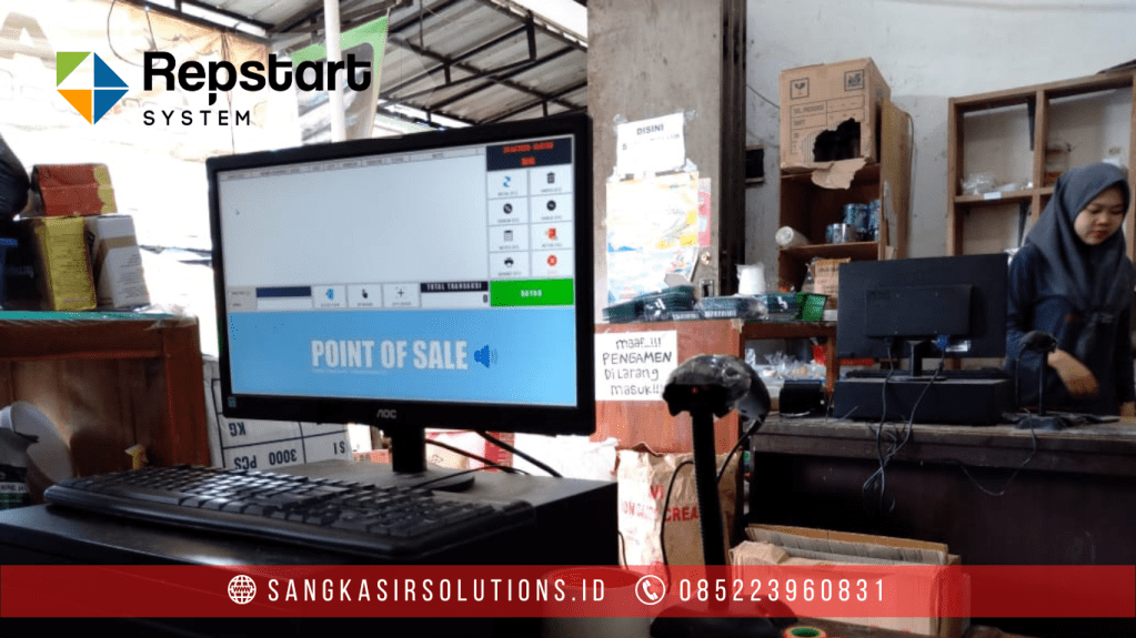Sangkasir Solutions solusinya mesin kasir / komputer kasir dengan aplikasi program kasir Repstart System yang murah, mudah digunakan dan free instalasi training di Jogja, Bantul, Sleman, Kulonprogo, Gunungkidul, Magelang, Tasikmalaya, Cirebon, Bogor, Nganjuk