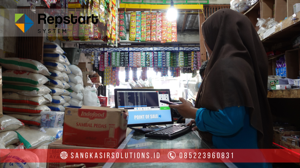 Sangkasir Solutions solusinya mesin kasir / komputer kasir dengan aplikasi program kasir Repstart System yang murah, mudah digunakan dan free instalasi training di Jogja, Bantul, Sleman, Kulonprogo, Gunungkidul, Magelang, Tasikmalaya, Cirebon, Bogor, Nganjuk