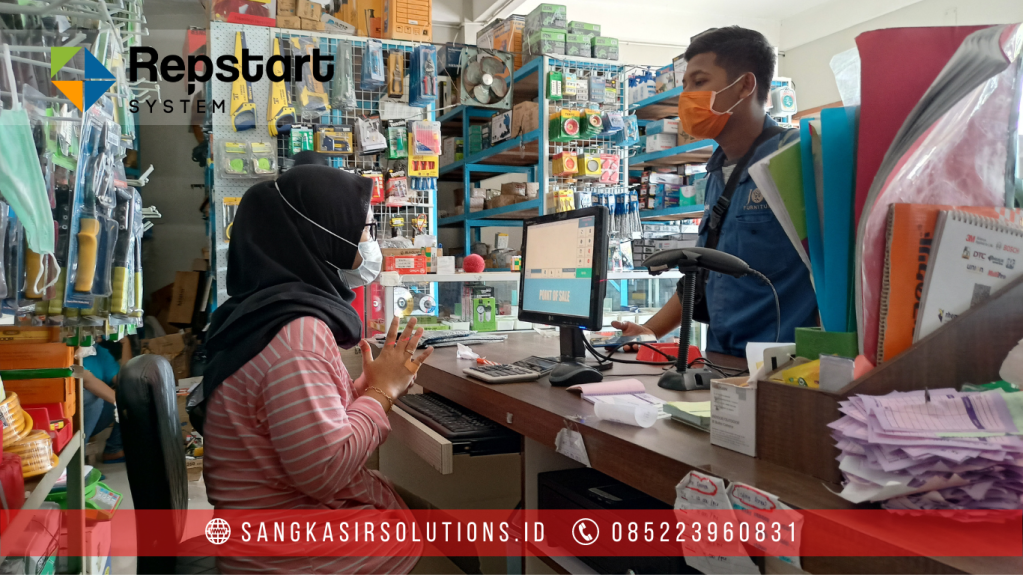 Sangkasir Solutions solusinya mesin kasir / komputer kasir dengan aplikasi program kasir Repstart System yang murah, mudah digunakan dan free instalasi training di Jogja, Bantul, Sleman, Kulonprogo, Gunungkidul, Magelang, Tasikmalaya, Cirebon, Bogor, Nganjuk