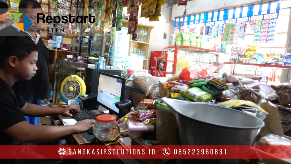 Sangkasir Solutions solusinya mesin kasir / komputer kasir dengan aplikasi program kasir Repstart System yang murah, mudah digunakan dan free instalasi training di Jogja, Bantul, Sleman, Kulonprogo, Gunungkidul, Magelang, Tasikmalaya, Cirebon, Bogor, Nganjuk