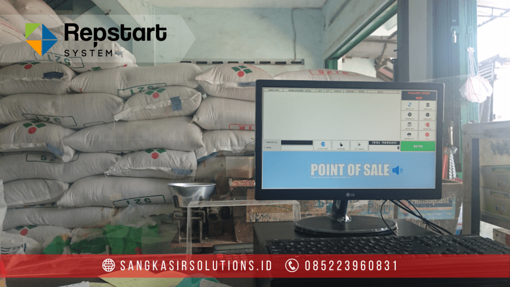 Sangkasir Solutions solusinya mesin kasir / komputer kasir dengan aplikasi program kasir Repstart System yang murah, mudah digunakan dan free instalasi training di Jogja, Bantul, Sleman, Kulonprogo, Gunungkidul, Magelang, Tasikmalaya, Cirebon, Bogor, Nganjuk