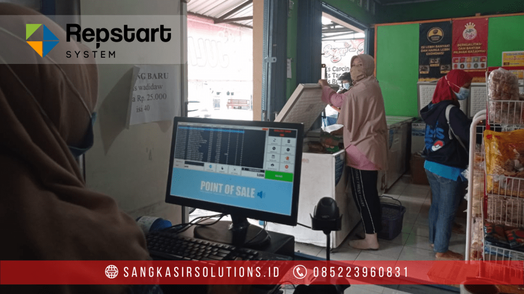 Sangkasir Solutions solusinya mesin kasir / komputer kasir dengan aplikasi program kasir Repstart System yang murah, mudah digunakan dan free instalasi training di Jogja, Bantul, Sleman, Kulonprogo, Gunungkidul, Magelang, Tasikmalaya, Cirebon, Bogor, Nganjuk