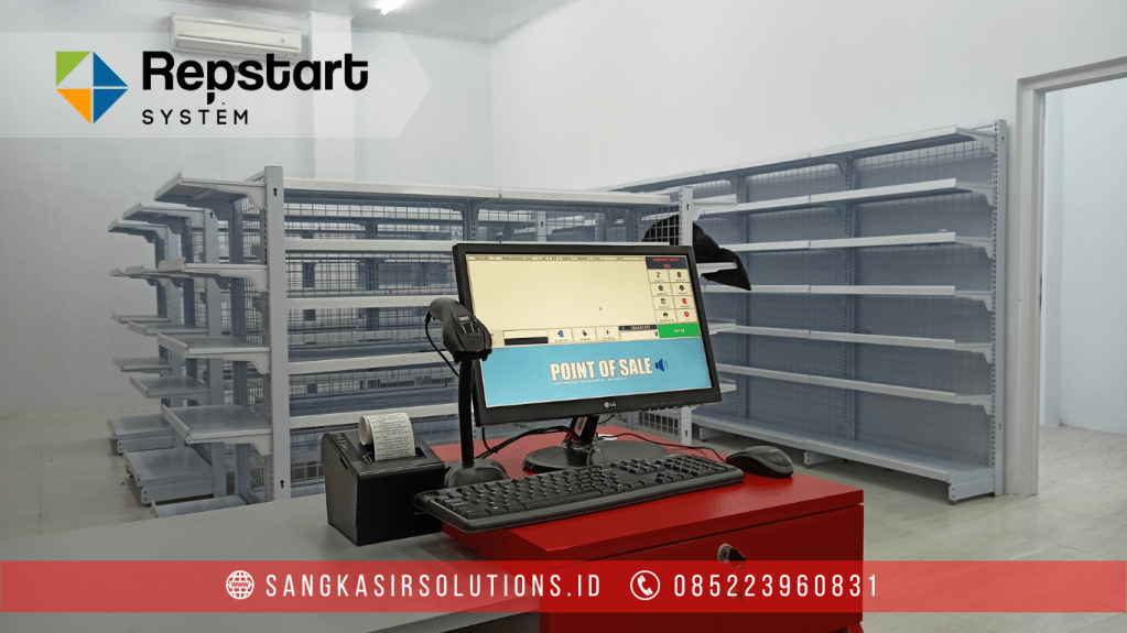 Sangkasir Solutions solusinya mesin kasir / komputer kasir dengan aplikasi program kasir Repstart System yang murah, mudah digunakan dan free instalasi training di Jogja, Bantul, Sleman, Kulonprogo, Gunungkidul, Magelang, Tasikmalaya, Cirebon, Bogor, Nganjuk