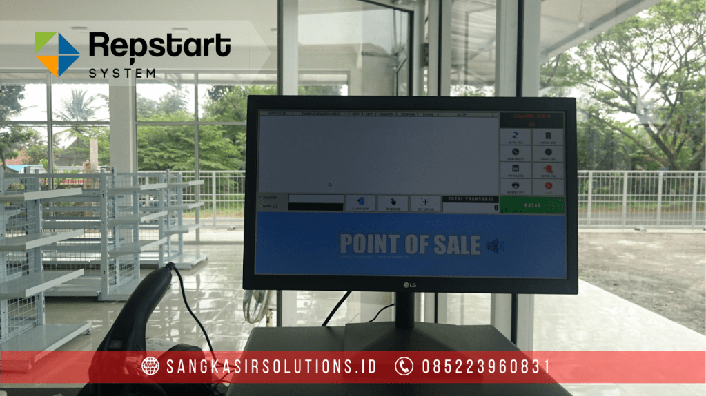 Sangkasir Solutions solusinya mesin kasir / komputer kasir dengan aplikasi program kasir Repstart System yang murah, mudah digunakan dan free instalasi training di Jogja, Bantul, Sleman, Kulonprogo, Gunungkidul, Magelang, Tasikmalaya, Cirebon, Bogor, Nganjuk