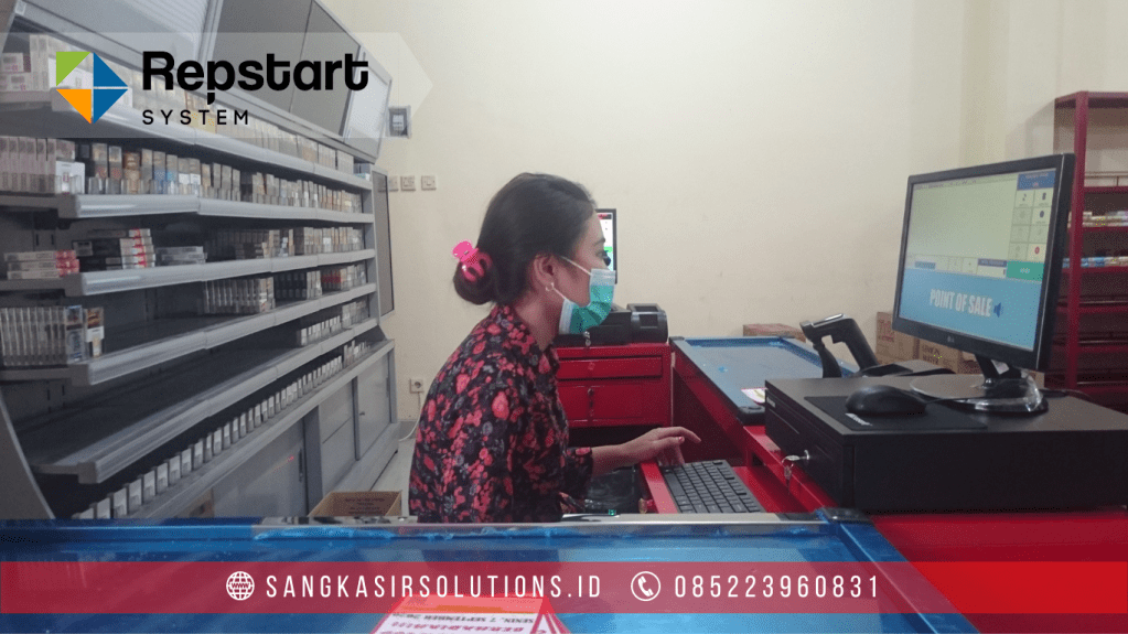 Sangkasir Solutions solusinya mesin kasir / komputer kasir dengan aplikasi program kasir Repstart System yang murah, mudah digunakan dan free instalasi training di Jogja, Bantul, Sleman, Kulonprogo, Gunungkidul, Magelang, Tasikmalaya, Cirebon, Bogor, Nganjuk