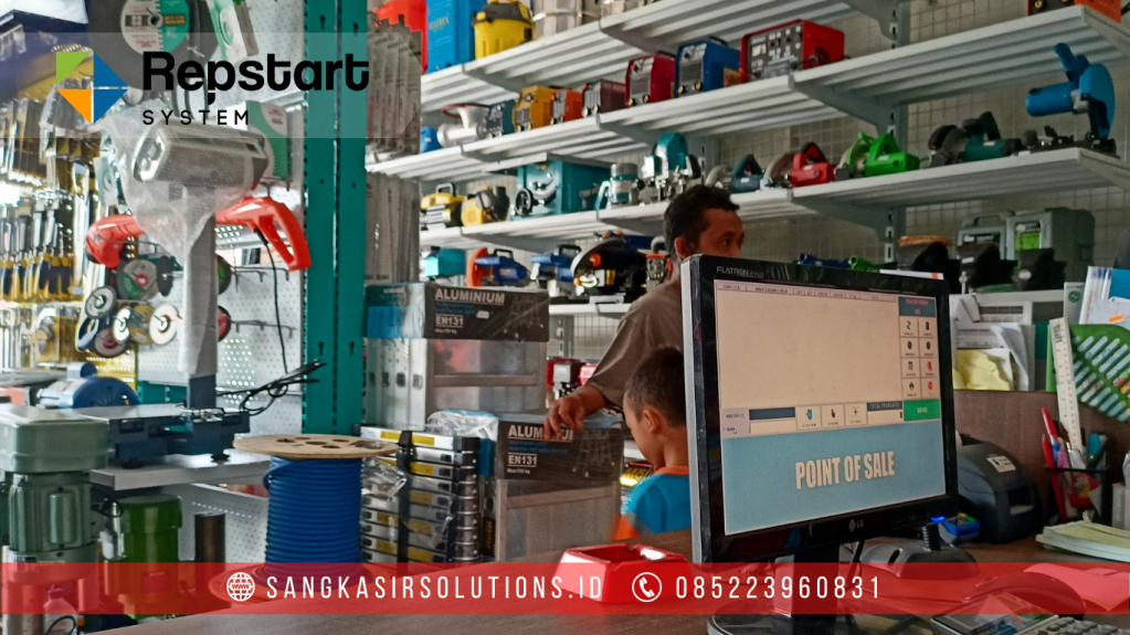 Sangkasir Solutions solusinya mesin kasir / komputer kasir dengan aplikasi program kasir Repstart System yang murah, mudah digunakan dan free instalasi training di Jogja, Bantul, Sleman, Kulonprogo, Gunungkidul, Magelang, Tasikmalaya, Cirebon, Bogor, Nganjuk