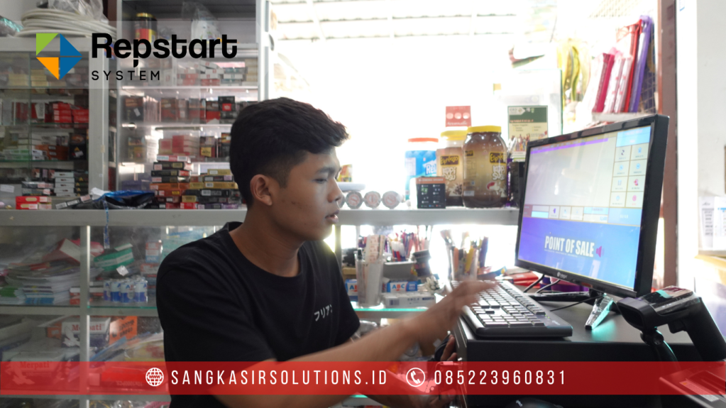 Sangkasir Solutions solusinya mesin kasir / komputer kasir dengan aplikasi program kasir Repstart System yang murah, mudah digunakan dan free instalasi training di Jogja, Bantul, Sleman, Kulonprogo, Gunungkidul, Magelang, Tasikmalaya, Cirebon, Bogor, Nganjuk