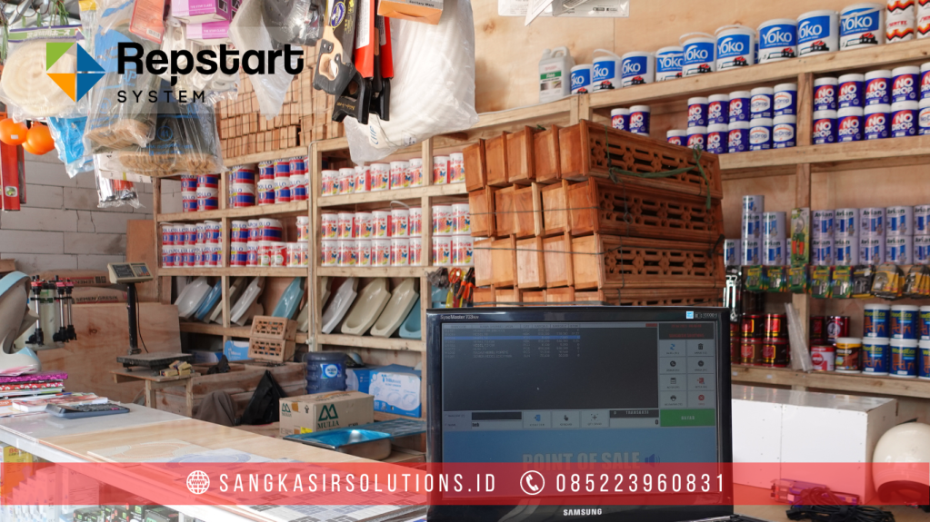 Sangkasir Solutions solusinya mesin kasir / komputer kasir dengan aplikasi program kasir Repstart System yang murah, mudah digunakan dan free instalasi training di Jogja, Bantul, Sleman, Kulonprogo, Gunungkidul, Magelang, Tasikmalaya, Cirebon, Bogor, Nganjuk