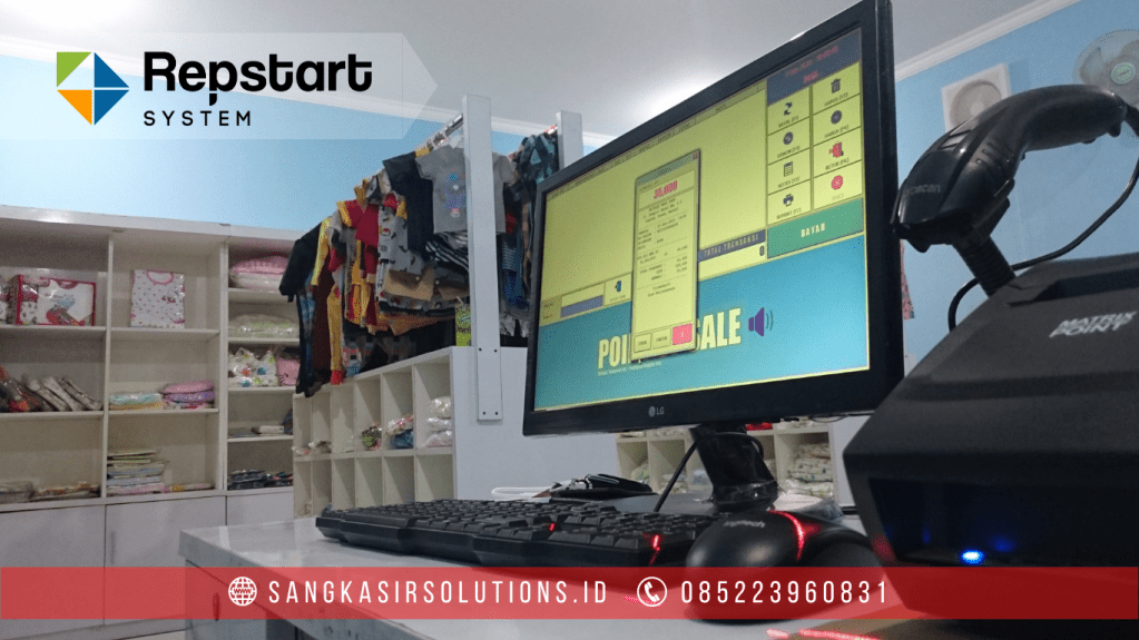 Sangkasir Solutions solusinya mesin kasir / komputer kasir dengan aplikasi program kasir Repstart System yang murah, mudah digunakan dan free instalasi training di Jogja, Bantul, Sleman, Kulonprogo, Gunungkidul, Magelang, Tasikmalaya, Cirebon, Bogor, Nganjuk