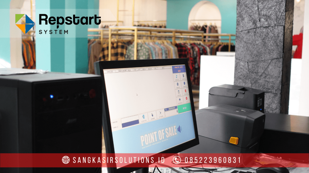 Sangkasir Solutions solusinya mesin kasir / komputer kasir dengan aplikasi program kasir Repstart System yang murah, mudah digunakan dan free instalasi training di Jogja, Bantul, Sleman, Kulonprogo, Gunungkidul, Magelang, Tasikmalaya, Cirebon, Bogor, Nganjuk