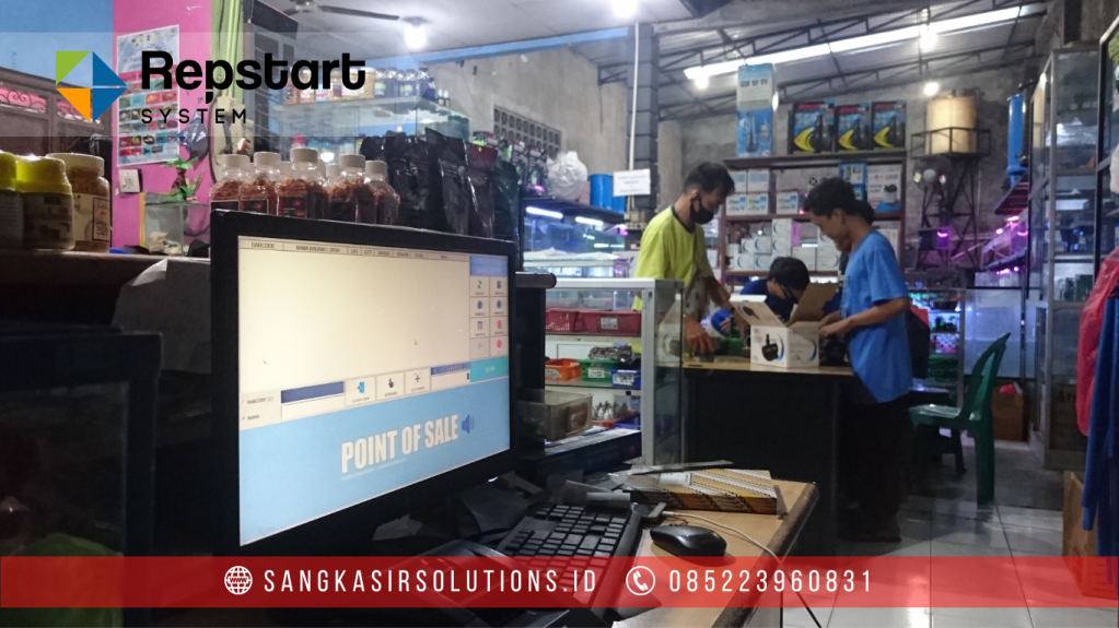 Sangkasir Solutions solusinya mesin kasir / komputer kasir dengan aplikasi program kasir Repstart System yang murah, mudah digunakan dan free instalasi training di Jogja, Bantul, Sleman, Kulonprogo, Gunungkidul, Magelang, Tasikmalaya, Cirebon, Bogor, Nganjuk
