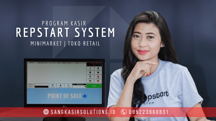 Sangkasir Solutions solusinya mesin kasir / komputer kasir dengan aplikasi program kasir Repstart System yang murah, mudah digunakan dan free instalasi training di Jogja, Bantul, Sleman, Kulonprogo, Gunungkidul, Magelang, Tasikmalaya, Cirebon, Bogor, Nganjuk