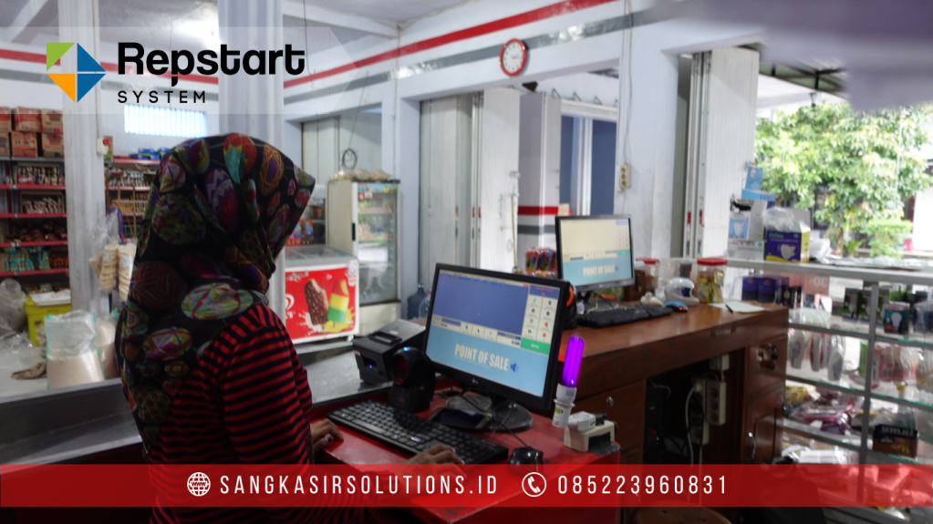 Sangkasir Solutions solusinya mesin kasir / komputer kasir dengan aplikasi program kasir Repstart System yang murah, mudah digunakan dan free instalasi training di Jogja, Bantul, Sleman, Kulonprogo, Gunungkidul, Magelang, Tasikmalaya, Cirebon, Bogor, Nganjuk