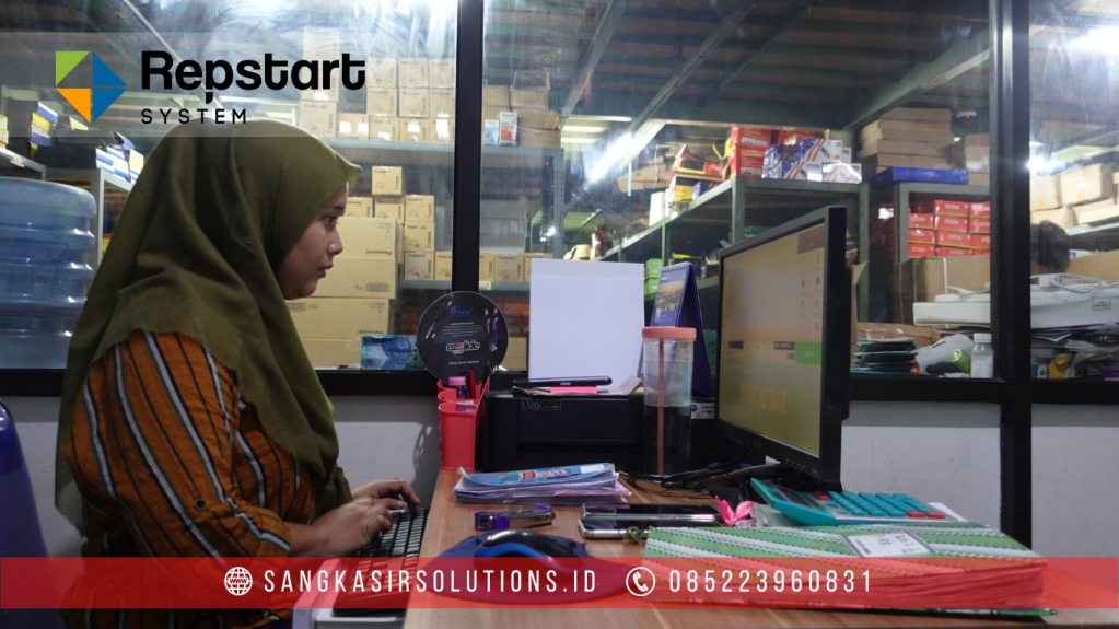 Sangkasir Solutions solusinya mesin kasir / komputer kasir dengan aplikasi program kasir Repstart System yang murah, mudah digunakan dan free instalasi training di Jogja, Bantul, Sleman, Kulonprogo, Gunungkidul, Magelang, Tasikmalaya, Cirebon, Bogor, Nganjuk
