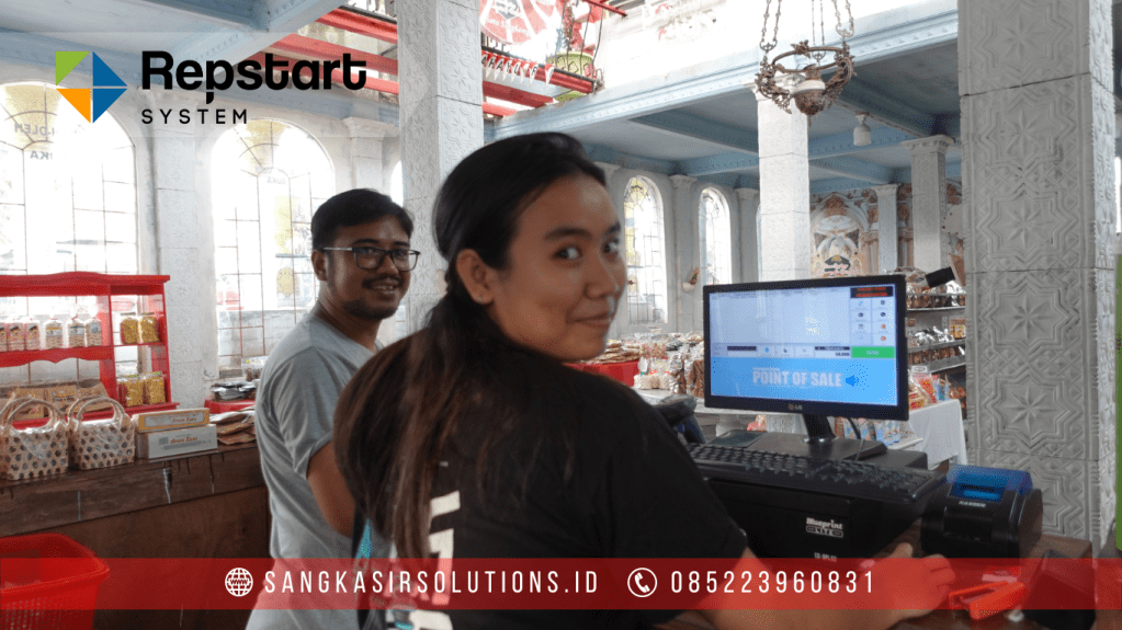 Sangkasir Solutions solusinya mesin kasir / komputer kasir dengan aplikasi program kasir Repstart System yang murah, mudah digunakan dan free instalasi training di Jogja, Bantul, Sleman, Kulonprogo, Gunungkidul, Magelang, Tasikmalaya, Cirebon, Bogor, Nganjuk