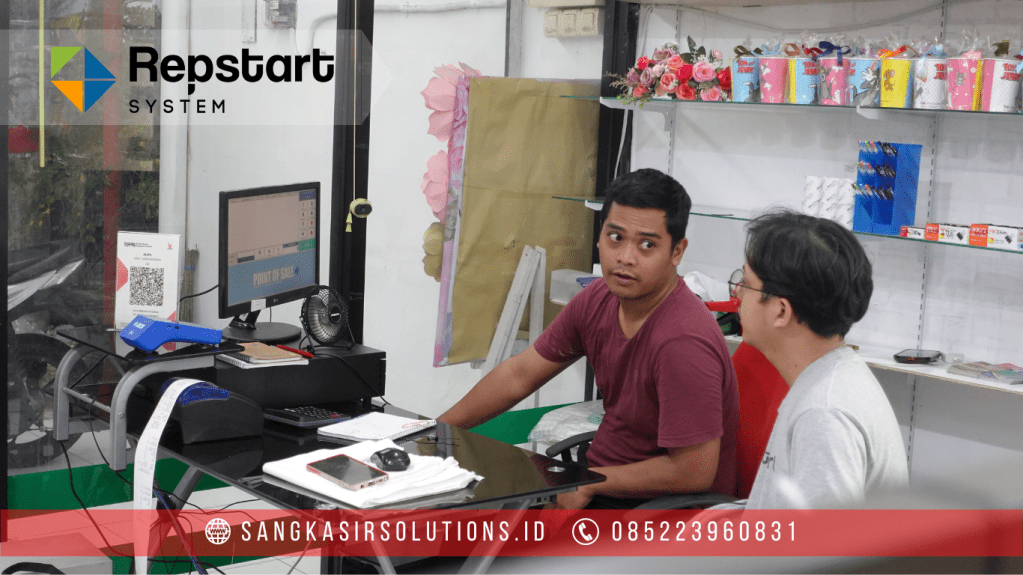 Sangkasir Solutions solusinya mesin kasir / komputer kasir dengan aplikasi program kasir Repstart System yang murah, mudah digunakan dan free instalasi training di Jogja, Bantul, Sleman, Kulonprogo, Gunungkidul, Magelang, Tasikmalaya, Cirebon, Bogor, Nganjuk