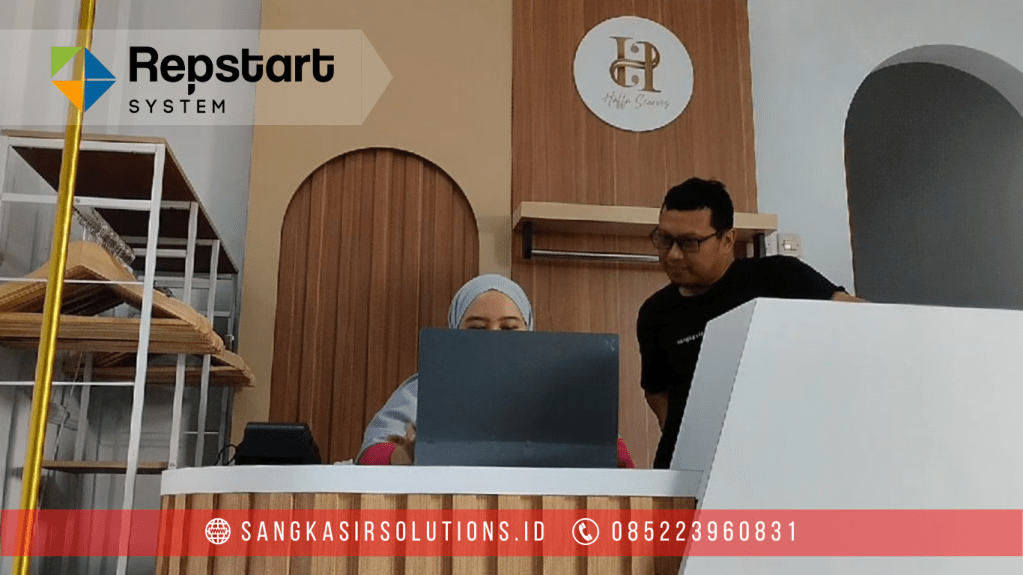 Instalasi Training Aplikasi Komputer Kasir Repstart System di Toko Pakaian Haffa Scarver Kramatmulya Kuningan Jawa Barat.
Sangkasir Solutions Cirebon melayani pemasangan Mesin Kasir / Komputer Kasir dan Software Aplikasi Kasir Repstart System untuk Toko Pakaian dan jenis usaha lainnya di Cirebon, Kuningan, Majalengka, Indramayu, Tegal, Brebes dan sekitarnya