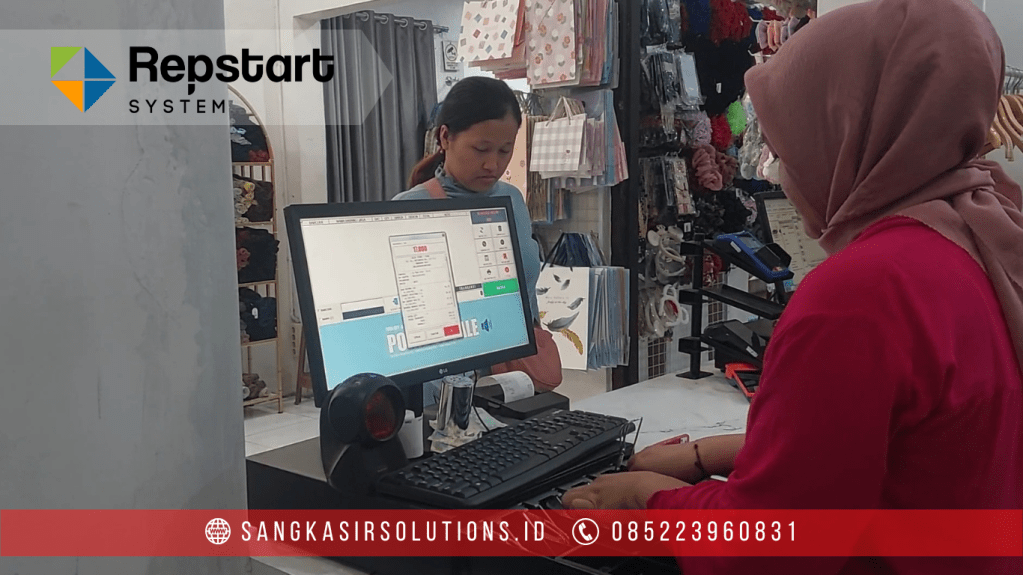 Penggunaan Aplikasi Komputer Kasir Repstart System di Toko Pakaian Alza Store Banjarsari Surakarta.
Sangkasir Solutions Solusinya Mesin Kasir, Komputer Kasir, Aplikasi Program Kasir Repstart System untuk Toko Pakaian / Toko Baju dan jenis usaha lainnya di Jogja, Sleman, Bantul, Kulonprogo, Gunungkidul, Klaten, Surakarta, Purworejo
