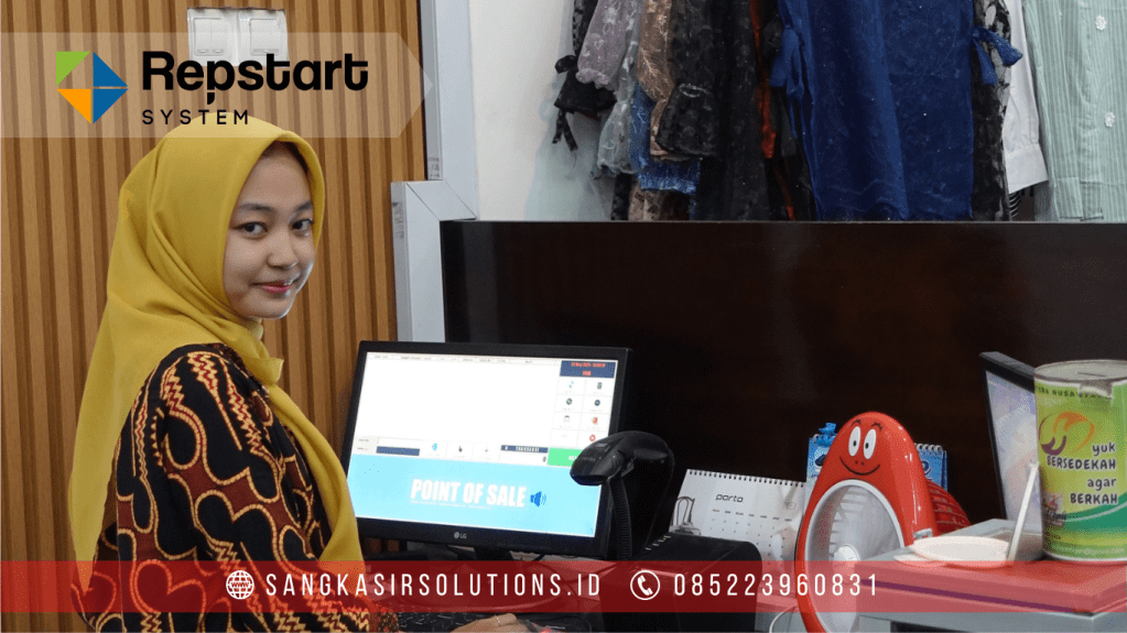 Penggunaan Program Komputer Kasir Repstart System di Toko Pakaian Omah Sandang Wates Kulonprogo Yogyakarta.
Sangkasir Solutions melayani instalasi training mesin kasir untuk toko pakaian dan jenis usaha lainnya di Jogja, Magelang, Tasikmalaya, Cirebon, Bogor, Nganjuk. 