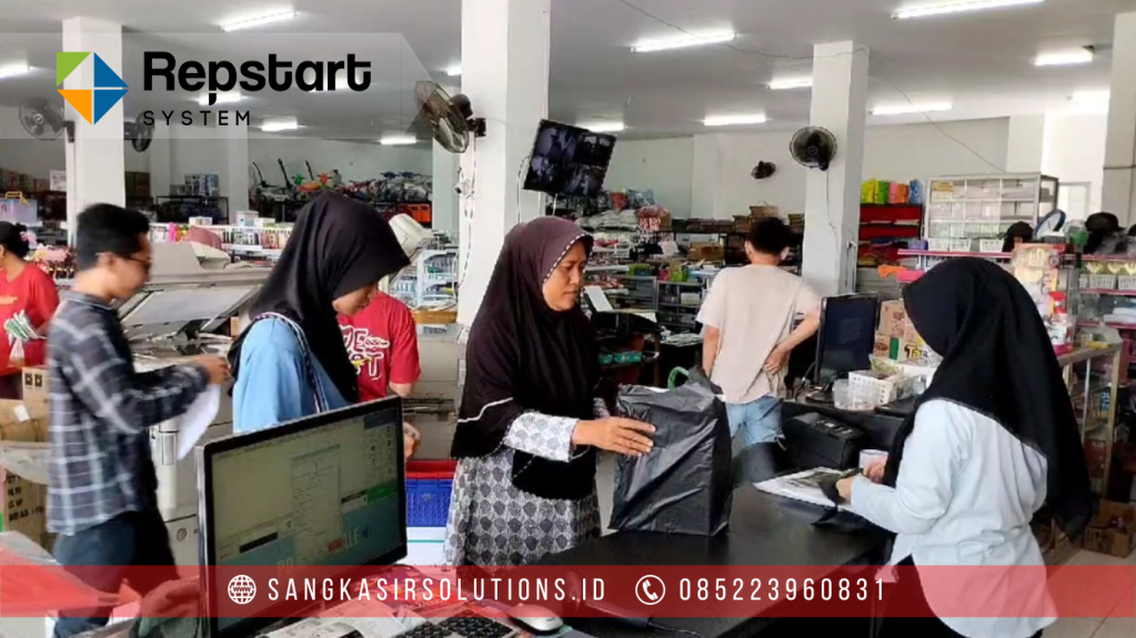 Sangkasir Solutions solusinya mesin kasir / komputer kasir dengan aplikasi program kasir Repstart System yang murah, mudah digunakan dan free instalasi training di Jogja, Bantul, Sleman, Kulonprogo, Gunungkidul, Magelang, Tasikmalaya, Cirebon, Bogor, Nganjuk