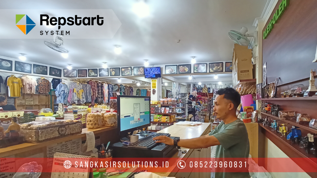 Sangkasir Solutions solusinya mesin kasir / komputer kasir dengan aplikasi program kasir Repstart System yang murah, mudah digunakan dan free instalasi training di Jogja, Bantul, Sleman, Kulonprogo, Gunungkidul, Magelang, Tasikmalaya, Cirebon, Bogor, Nganjuk
