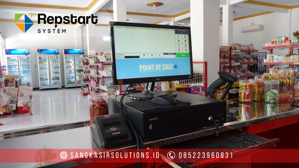 Sangkasir Solutions solusinya mesin kasir / komputer kasir dengan aplikasi program kasir Repstart System yang murah, mudah digunakan dan free instalasi training di Jogja, Bantul, Sleman, Kulonprogo, Gunungkidul, Magelang, Tasikmalaya, Cirebon, Bogor, Nganjuk