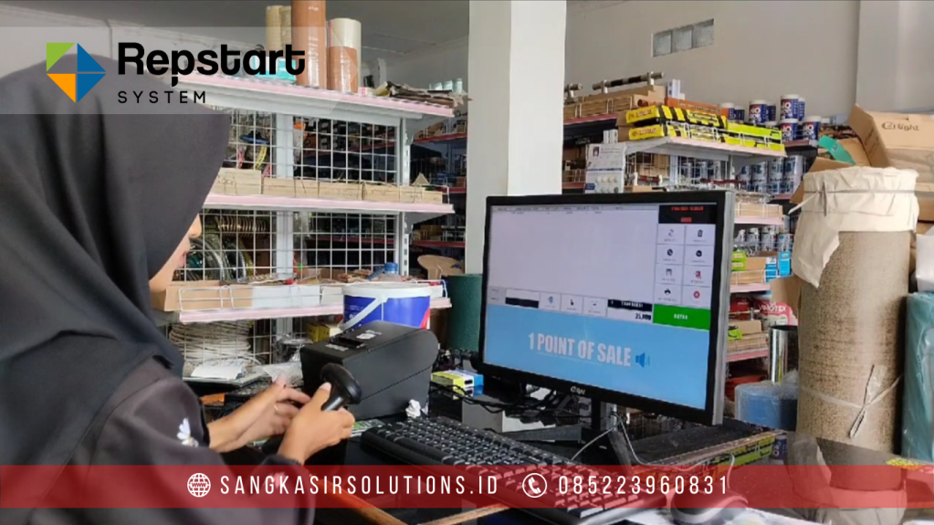 Sangkasir Solutions solusinya mesin kasir / komputer kasir dengan aplikasi program kasir Repstart System yang murah, mudah digunakan dan free instalasi training di Jogja, Bantul, Sleman, Kulonprogo, Gunungkidul, Magelang, Tasikmalaya, Cirebon, Bogor, Nganjuk