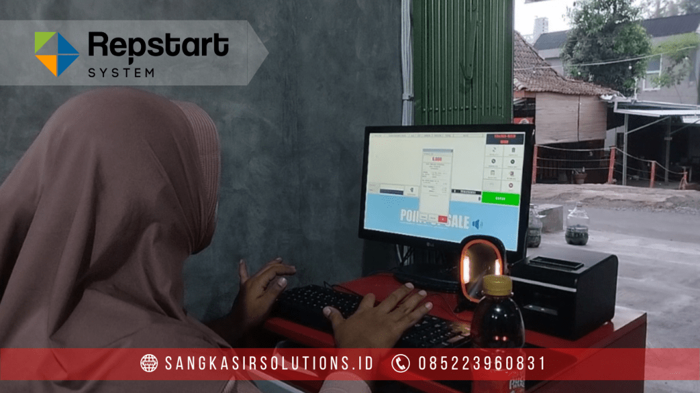 Sangkasir Solutions solusinya mesin kasir / komputer kasir dengan aplikasi program kasir Repstart System yang murah, mudah digunakan dan free instalasi training di Jogja, Bantul, Sleman, Kulonprogo, Gunungkidul, Magelang, Tasikmalaya, Cirebon, Bogor, Nganjuk