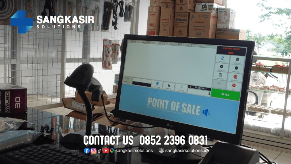 Penggunaan Program Komputer Kasir Repstart System di Toko Listrik Triabadi Bambanglipuro Bantul Yogyakarta.
Sangkasir Solutions solusinya Mesin Kasir / Komputer Kasir dan Program Kasir Repstart System. FREE Instalasi Training di kota Jogja, Magelang, Tasikmalaya, Cirebon, Bogor, Nganjuk