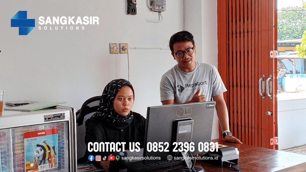Sangkasir Solutions Training Penggunaan Komputer Kasir di Toko ATK Adam Prambon Nganjuk Jawa Timur.
Butuh komputer kasir dan program kasir Repsart System untuk toko ATK murah, mudah digunakan dan bergaransi?
Hubungi Sangkasir Solutions!
CP. 0852 2396 0831
FREE instalasi dan training langsung di Jogja, Magelang, Tasikmalaya, Cirebon, Bogor, Nganjuk