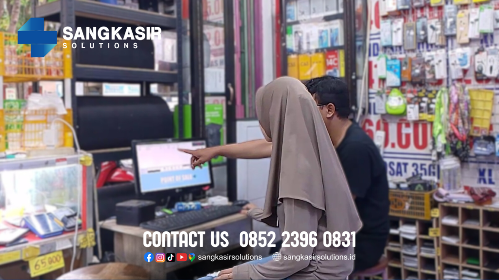 Sangkasir Solutions support training langsung penggunaan program kasir Repstart System di Toko Omah Data Kertosono Nganjuk