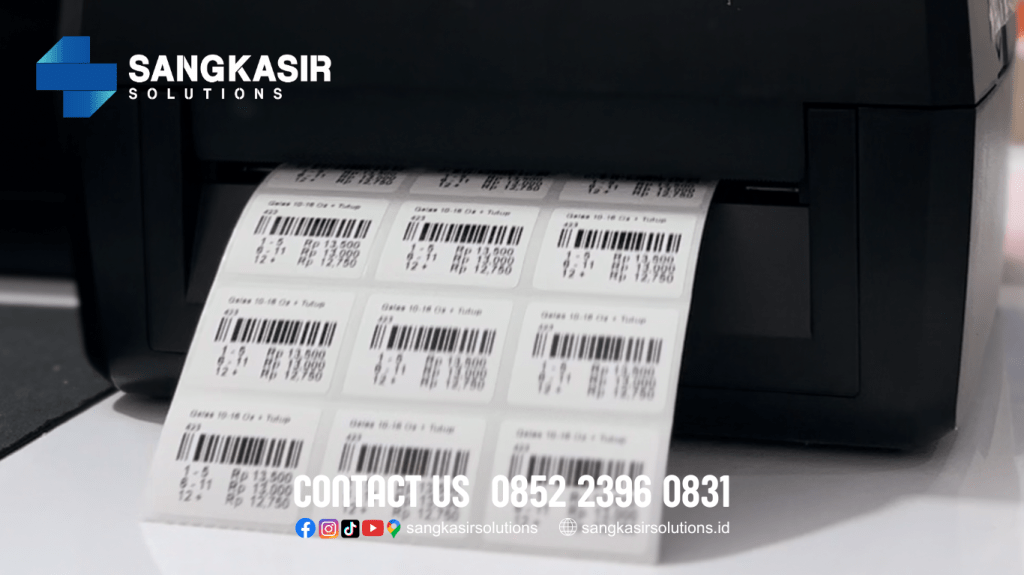 Hasil Cetak Label Barcode di Toko Dos Surya 1 Jogja menggunakan Program Kasir Repstart System. Sangkasir Solutions Solusi terbaik komputer kasir dan program kasir di Jogja