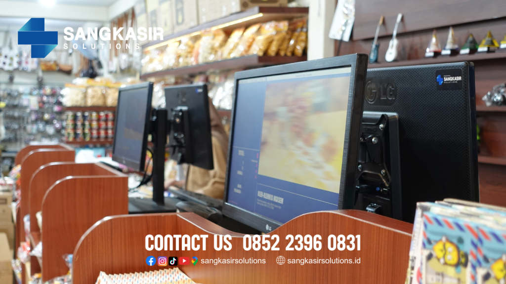 Sangkasir Solutions support komputer kasir dual display untuk customer display. Program Kasir untuk komputer kasir dual display ini menggunakan program kasir Repstart System. Konsep dual display pada program kasir Repstart System ini khusus untuk customer display, tidak duplikat display / tampilannya sama dengan kasir. 