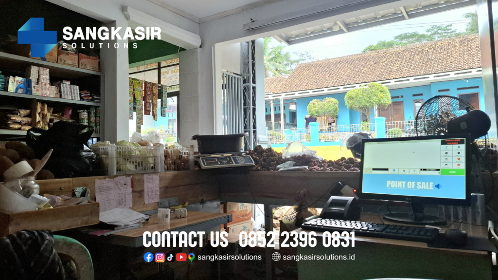 Komputer Kasir di Toko Sayur Rempah Makmur Margamulya Kabupaten Ciamis. Paket komputer kasir untuk toko sayur ini diantaranya: Komputer 1 set, Program Kasir Repstart System versi Retail (DEC),  Printer Struk Thermal 58mm.