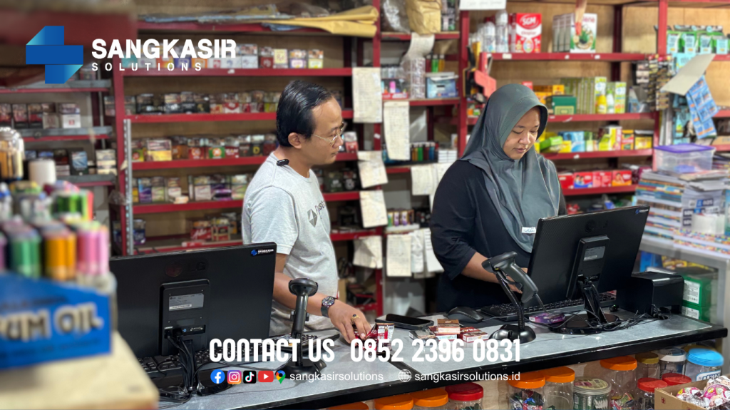 Training Komputer Kasir di Toko Sembako Fajar Gadingsari Sanden Kabupaten Bantul. 1 SET Komputer, Program Kasir Repstart System, Barcode Scanner, Printer Struk, Cash Drawer, UPS, Stabilizer.