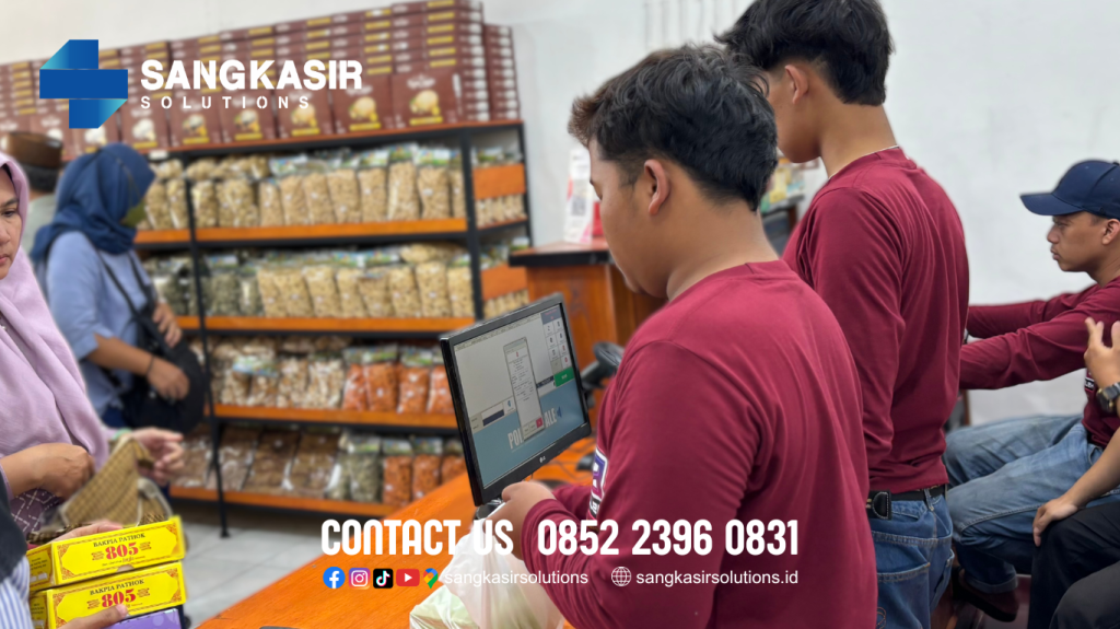 Sangkasir Solutions Yogyakarta support penggunaan komputer kasir dan program kasir Repstart System di Toko Oleh-Oleh Bakpia Jalan Wonosari Jogja